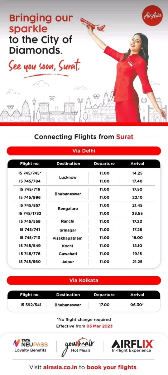 Surat Airport - Flight Schedule